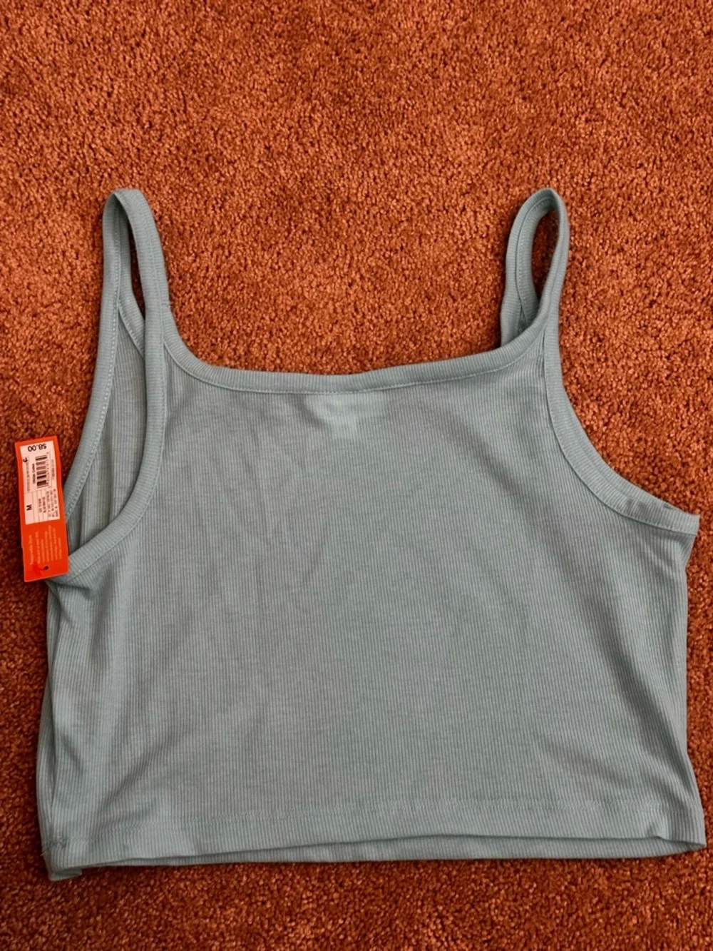 Colsie Blue Ribbed Cropped Ribbed Soft Tank Top - Picture 6 of 9